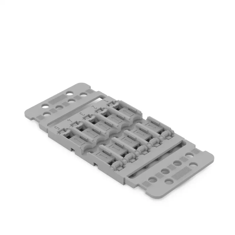 WAGO 221-2505 montagedrager met trekontlasting, 5-voudig, grijs