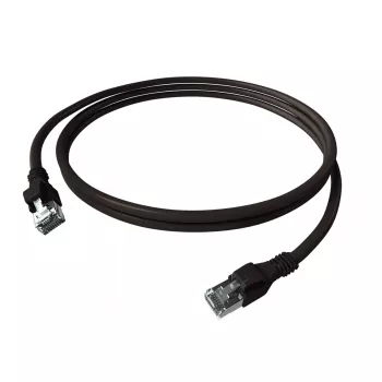 EasyLan saCon EasyLan DualBoot patchkabel S/FTP zwart 0,50m Cat.6A - EasyLan DualBoot PushPull IP20 patchkabel - Cat.6A (klasse EA)