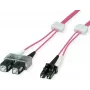 EasyLan FO LED patchcord Premium, duplex - LC multi-mode (M) naar SC multi-mode (M) - 3 m - glasvezel - duplex - 50/125 µm - OM4 - Heather Violet (RAL 4003)