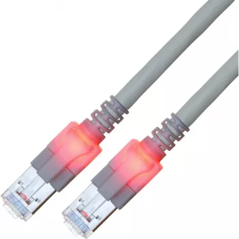 EasyLan Cat.6 Class E S/FTP LSOH grijze patchkabel 20m - DualBoot LED patchkabel RJ45 S/FTP