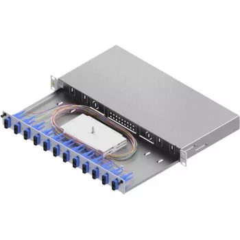 ZVK Easylan LWL-lasbehuizing Basic 1U 12x SC-Duplex OS2 lade