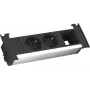 Bachmann Kapsa S - 2 m - indoor - Type E - zwart - zilver - 2 AC-stopcontacten - 204 mm