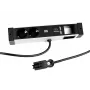 Bachmann DESK Rail stekkerdoos met 2 Schuko-stopcontacten en 2 USB-laadaansluitingen, 2m kabel, zilver/zwart