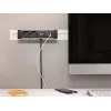 Bachmann DESK Rail stekkerdoos met 2 Schuko-stopcontacten en 2 USB-laadaansluitingen, 2m kabel, zilver/zwart