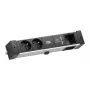 Bachmann Desk Rail - 2 m - indoor - type E - aluminium - kunststof - zwart - zilver - 2 AC-stopcontacten
