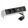 Bachmann DESK2 2x UTE 1x USB A/C 22W 0,2m RAL9010 - tafelcontactdoos