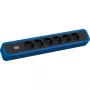 Bachmann PRIMO 2 contactdoos 6x type E stopcontact 2,0m CEE 7/7 stekker gentiaanblauw