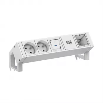 Bachmann DESK2 wit 2x UTE 1x schakelaar 1x CM 0,2m RAL9010