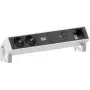 Bachmann DESK2 tafel-stroommodule 2x Schuko 1x USB-C 100W 1x steekplaats voor uitbreidingsmodule 1m kabel INOX