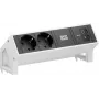 Bachmann DESK2 2x Schuko USB-C 45W 0,2m zuiver wit RAL9010 tafel-stroommodule