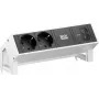 Bachmann DESK2 2x CEE 7/3 1x USB-C 45W 0,2m RVS tafel-stroommodule