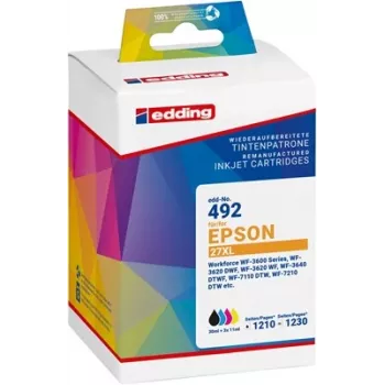 Edding Compatibele inktcartridges combopack voor Epson 27XL (cyaan, magenta, geel) - hoge capaciteit - 3-pack