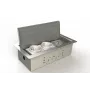 BEP24 BS bodemtank 3303E 3x Schuko, geborsteld roestvrijstaal