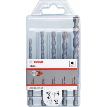 Bosch Accessories HEX-5 2608841654 beton-spiraalborenset 4 mm, 5 mm, 6 mm, 8 mm, 10 mm 5 stuks