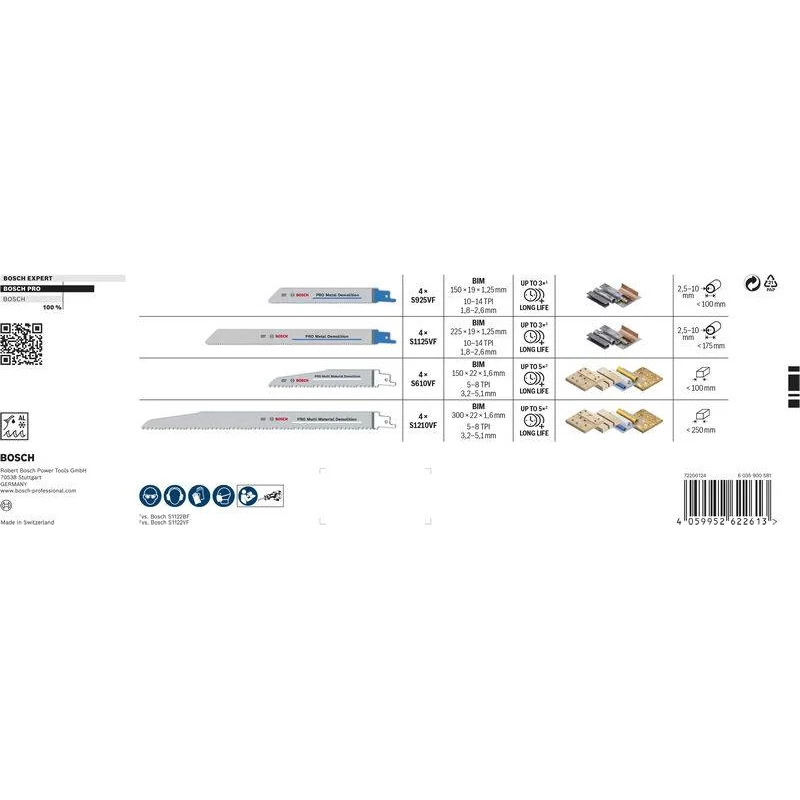 Bosch PRO Tough Box Demolition reciprozaagbladset 16-delig