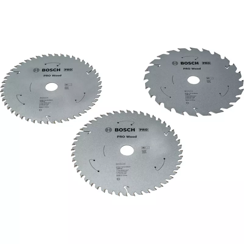 BOSCH POWERTOOLS PRO Wood accu-cirkelzaagblad 165 mm (3-pack voordeelverpakking)