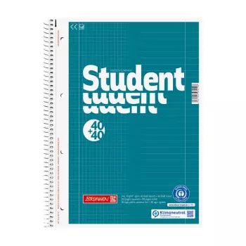 BRUNNEN College Block Student DUO DIN A4 gelinieerd en geruit