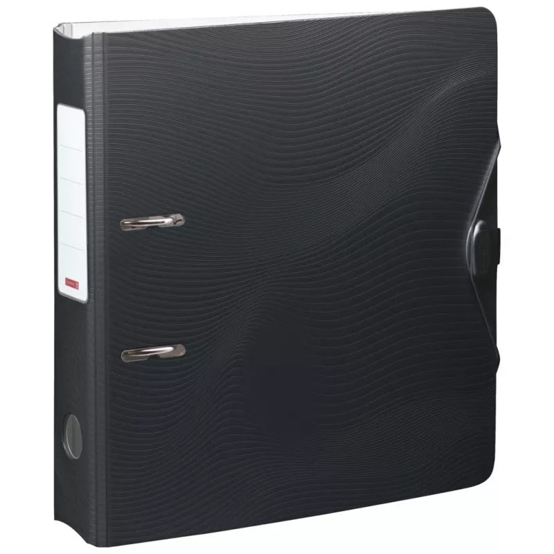 BRUNNEN WAVE hefboomsordner Onyx Black kunststof 7,0 cm DIN A4