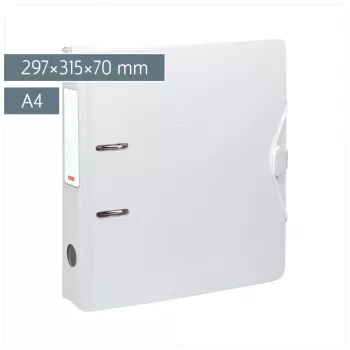 BRUNNEN WAVE hefboomhechter wit kunststof 7,0 cm DIN A4