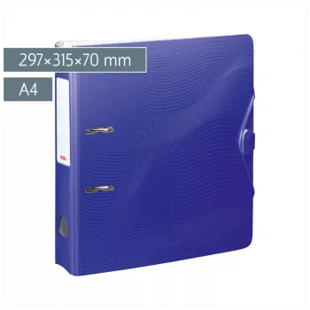 BRUNNEN WAVE hefboomordner A4 70 mm blauw kunststof