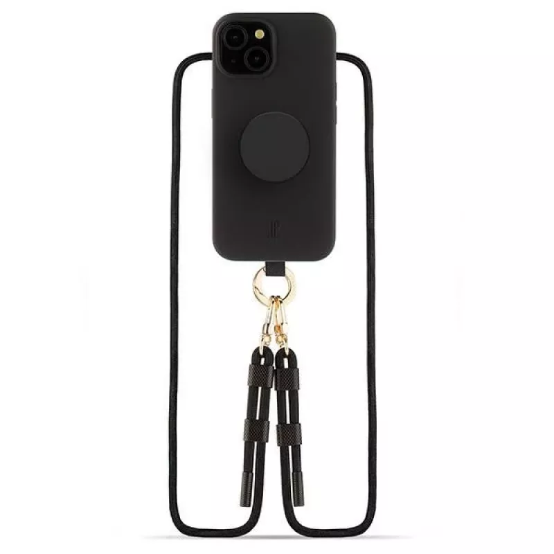 Just Elegance 3-in-1 PopGrip Case voor Apple iPhone 15, 6,1 inch, zwart
