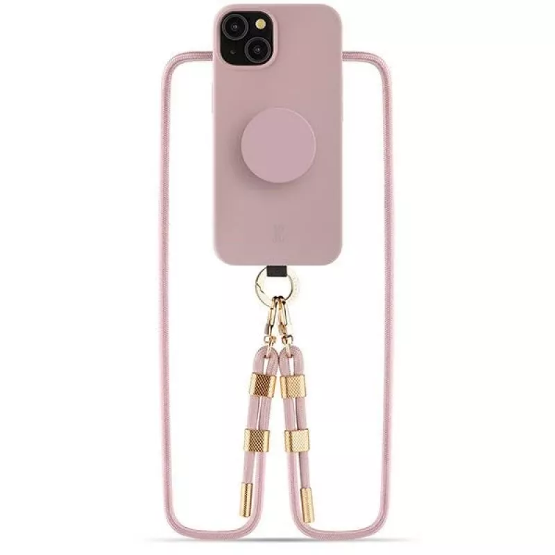 Just Elegance 3-in-1 PopGrip hoes voor Apple iPhone 15 6,1 inch - rosé (30494)