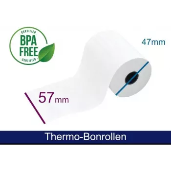 ARTDEV thermorol 57x47x12 mm 25 m 48 g/m² met voorgedrukte tekst automatische incasso