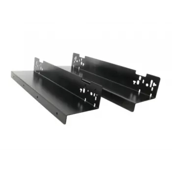ARTDEV Onderbureau-houderset DRW-HLD-3000 zwart staal L-vorm voor stekkerdozen, mini-pc's, routers