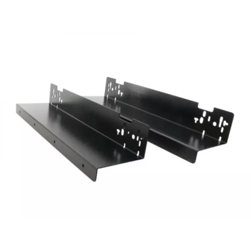 ARTDEV Onderbureau-houderset DRW-HLD-3000 zwart staal L-vorm voor stekkerdozen, mini-pc's, routers