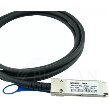 BlueOptics Q28-4S28-DAC-1M-CI-BL Compatibele Ciena QSFP28 naar 4x SFP28 Passieve Direct Attach Breakout-kabel, 1 meter, 26 AWG