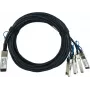 BlueOptics Compatible Source Photonics QSFP28-4SFP28-DAC-2M BlueLAN Passief 100GBASE-CR4 QSFP28 naar 4x25GBASE-CR SFP28 Direct Attach Breakout-kabel, 2 meter, AWG26