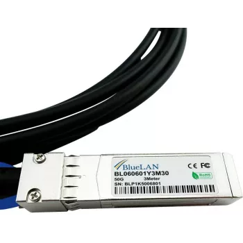 BlueLAN Mellanox MCP2M50-G01AE30 Compatible Direct Attach Cable (DAC) - Passief 50 Gigabit Twinaxiale Koper - SFP56 naar SFP56 - 1 meter