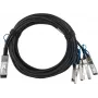 BlueOptics Juniper 720-068901 Compatible BlueLAN QSFP28 naar 4x SFP28 Passieve Direct Attach Breakout-kabel, 1m, AWG26