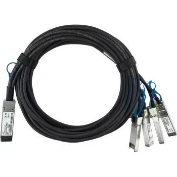 BlueOptics Dell 7R9N9 Compatible BlueLAN Passieve 100GBASE-CR4 QSFP28 naar 4x25GBASE-CR SFP28 Direct Attach Breakout-kabel, 3m, AWG26 (7R9N9-BL)