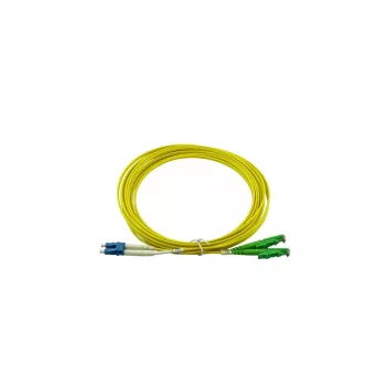 BlueOptics Duplex glasvezel-patchkabel, LC/UPC naar E2000/APC, singlemode OS2, 2m, LSZH, geel