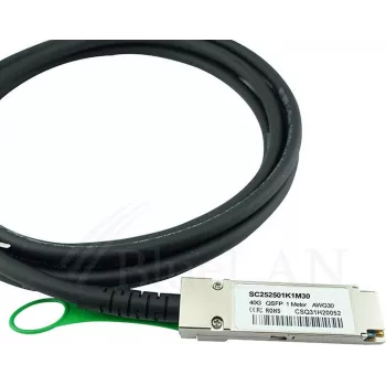 BlueOptics LSWM1QSTK0 compatibele BlueLAN QSFP Direct Attach kabel, 40GBASE-CR4, 1m, 30AWG