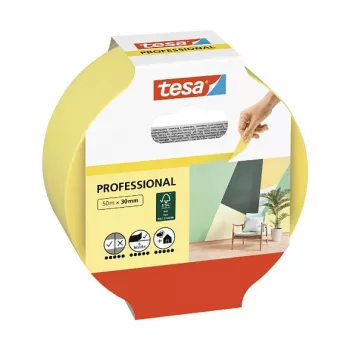 Tesa Professional schildersafplakband geel 50 m x 30 mm 1 rol