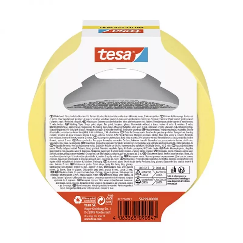 Tesa Professional schildersafplakband geel 50 m x 30 mm 1 rol