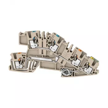 Weidmüller AITB 2.5 BB N-L-PE installatie-rijgklem, 3-polig, schroefaansluiting, 2,5 mm², DIN-rail, donkerbeige