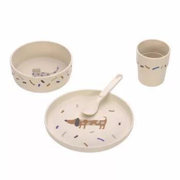Lassig Little Mateys 5-delige tafelset Royal Blue - bord, schaal, beker, lepel, vork