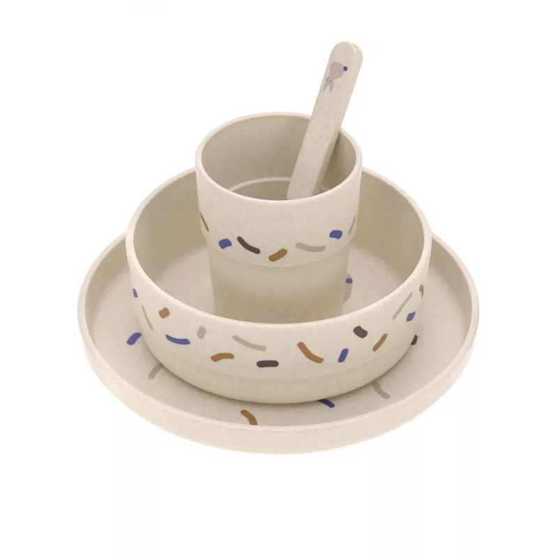 Lassig Little Mateys 5-delige tafelset Royal Blue - bord, schaal, beker, lepel, vork
