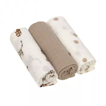 Lassig Little Mateys Royal Blue hydrofiele doeken 3-pack 85x85cm