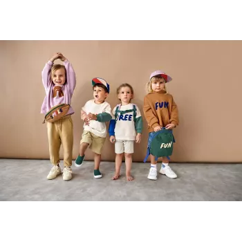 Lassig Organic Cotton hoodie Little Gang Free Milky 2-4 jaar