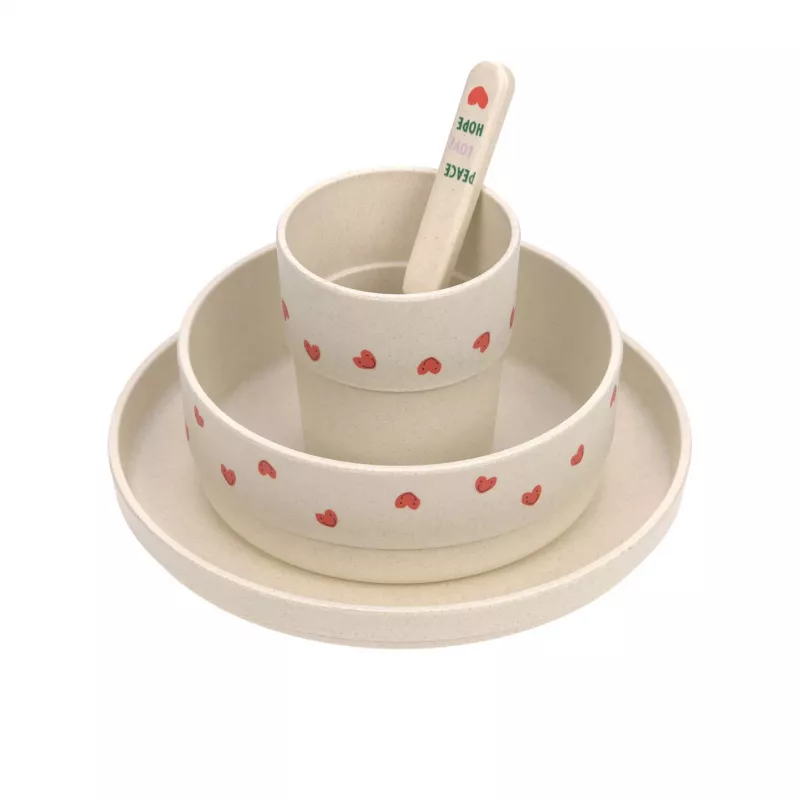 Lassig Happy Rascals Heart Lavender 5-delige kinderserviesset