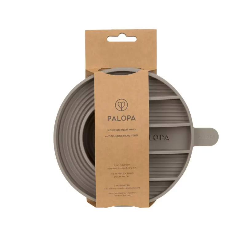 PALOPA Yumo slow feeder hondenbak inzetstuk siliconen Taupe