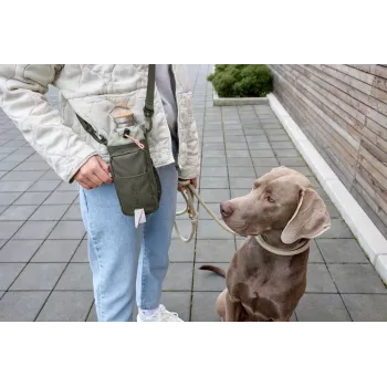 PALOPA 2-in-1 hondensnoeptas en flessenhouder Boudi Dark Olive