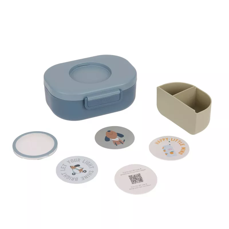 Lassig lunchbox Style & Snack met vakken Pattern Party blauw/groen