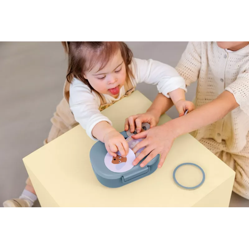 Lassig lunchbox Style & Snack met vakken Pattern Party blauw/groen