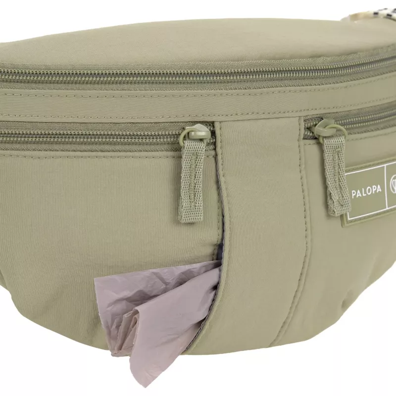 PALOPA Emma hondensnoepjestas heuptas crinkled nylon pale olive