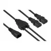 Kabelmeister Y-stroomverdeelkabel C14 naar 2x C13, 0,2 m, zwart